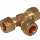 Compression Equal Tee Fitting 15 x 15 x 15mm - Brass