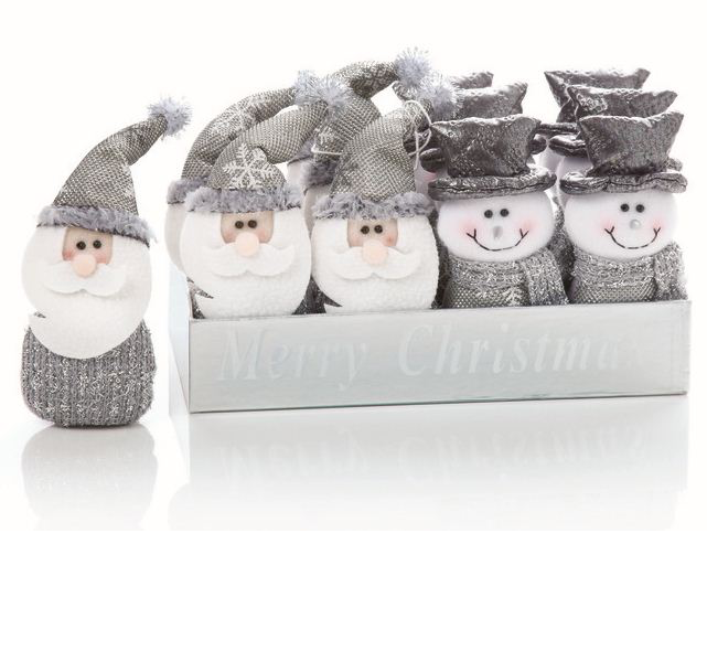 15cm Mini Silver Santa/Snowman - 2 Designs