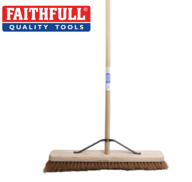 Soft Coco Broom 600mm (24in) + Handle & Stay