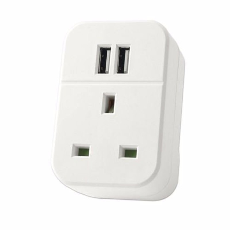 Status 2 x USB Plug Through Adaptor 2100mA