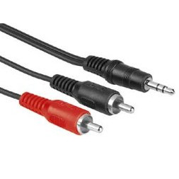 3.5mm Stereo Jack Plug to 2 Phono Plug Cable 1.2 Metre