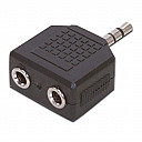 3.5mm Stereo Plug to Twin Socket Splitter