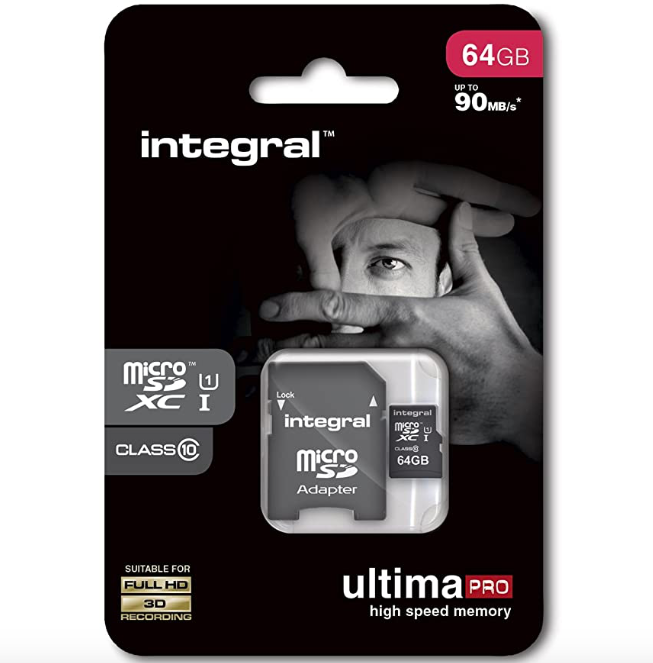 Integral 64GB Micro SD Card & Adaptor