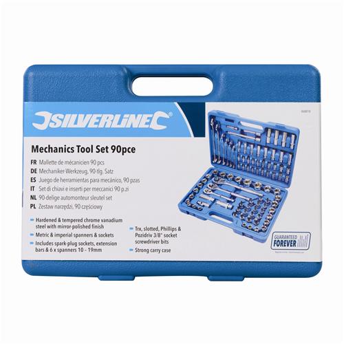 Silverline 868818 Mechanics Tool & Socket Set 90pce