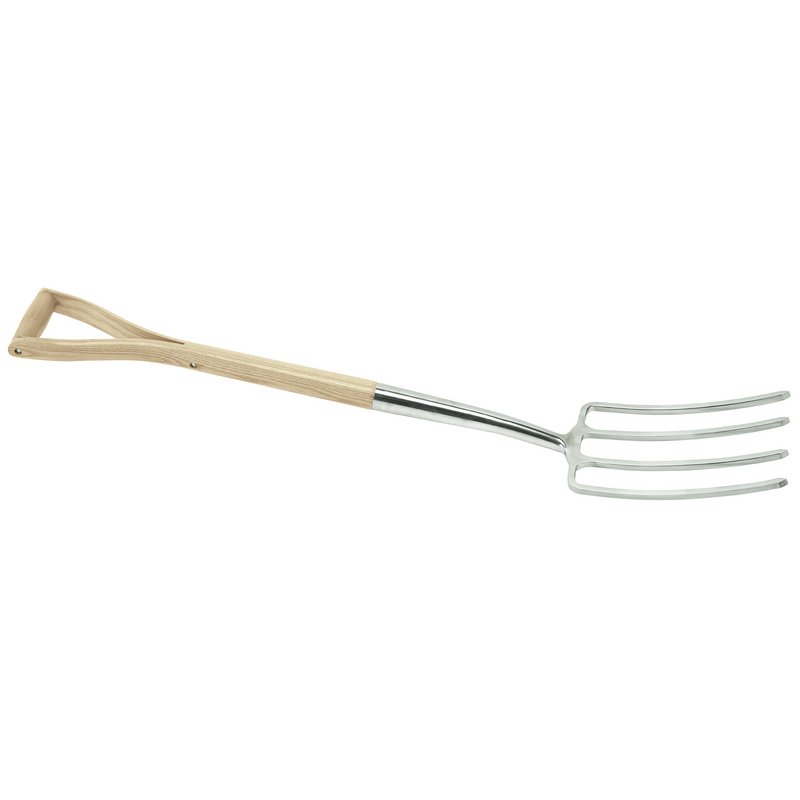 Stainless Steel Digging Fork with Ash Handle