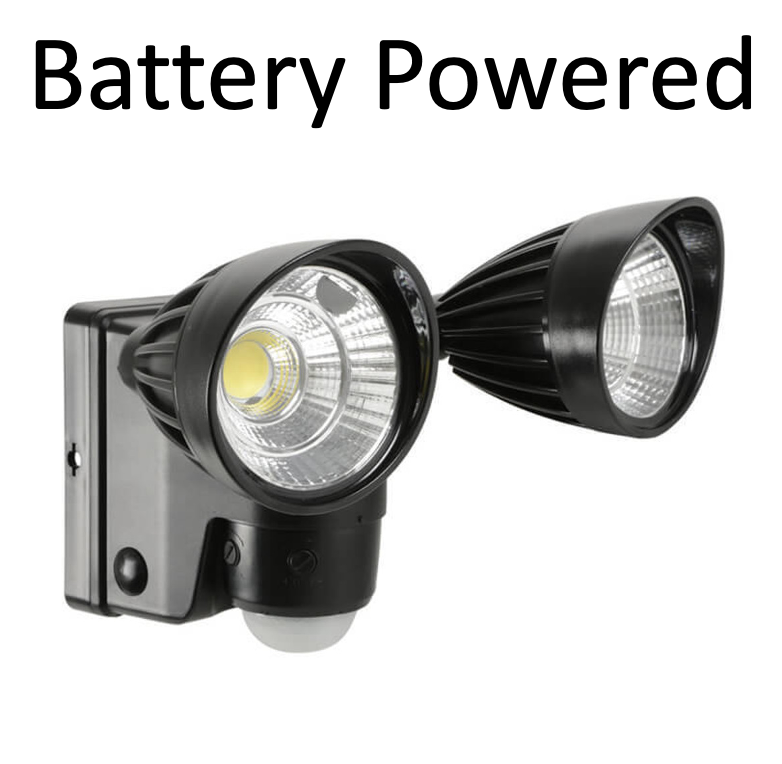 Lyyt Battery Powered Twin LED Floodlight with PIR