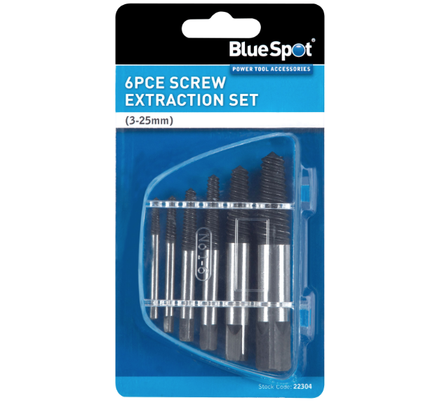 Blue Spot 6 PCE Screw Extraction Set (3-25MM)