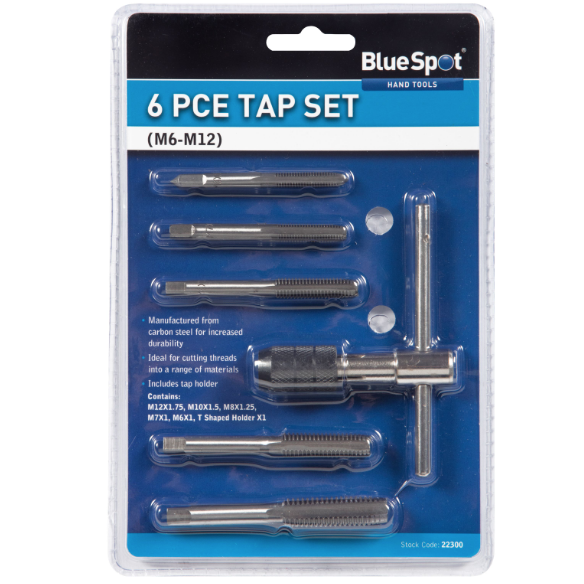 Blue Spot 22300 6 PCE Tap Set (M6-M12)