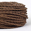 3 Core Brown Antique Twisted Braided Lamp Flex