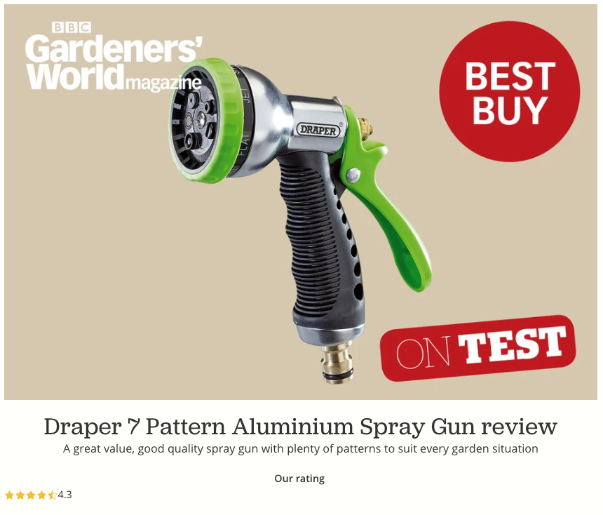 Draper 25342 7 Pattern Aluminium Spray Gun