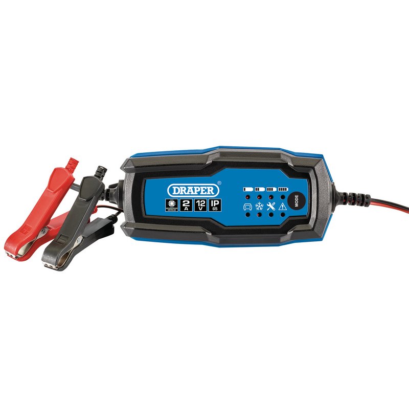 Draper 53488 12V Smart Charger and Battery Maintainer 2Amp