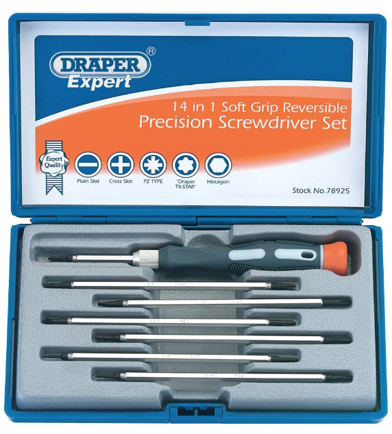 Draper Expert 78925 14 in 1 Reversible Precision Screwdriver Set