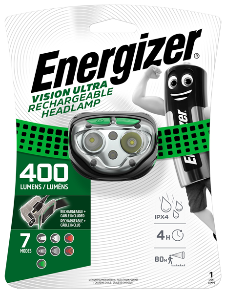 Energizer LED Vision Ultra Rechargeable Headlight - 400 Lumen