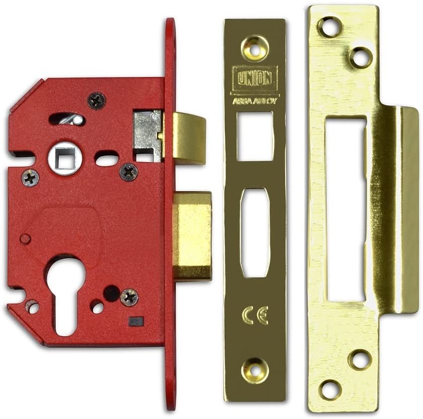 UNNJL22EPB25 StrongBOLT 22EU EUS-PB-2.5 Euro Sashlock Plated Brass 68mm 2.5in