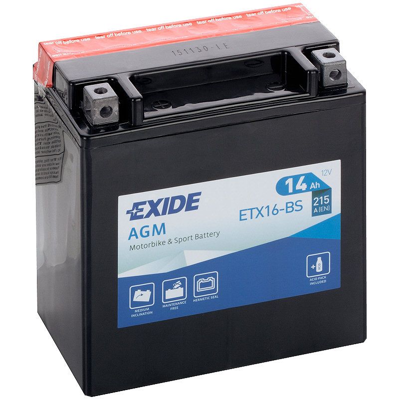 ETX16-BS Exide Motorcycle Battery YTX16-BS