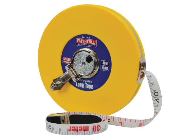 Faithfull Fibreglass Closed Tape 30m/100ft FAITM30