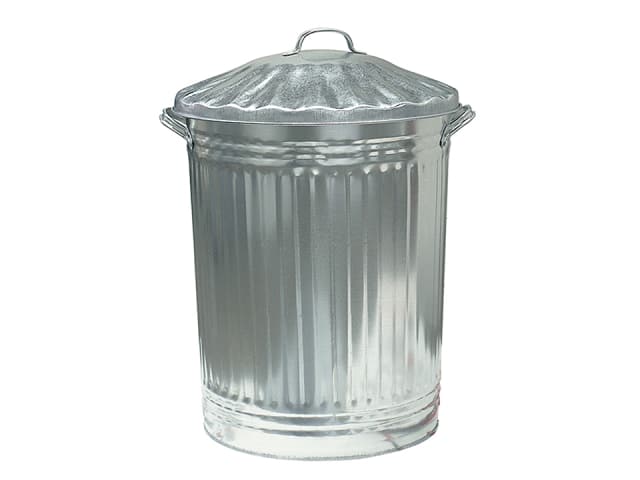 Galvanised Tapered Dustbin 18in & Metal Lid