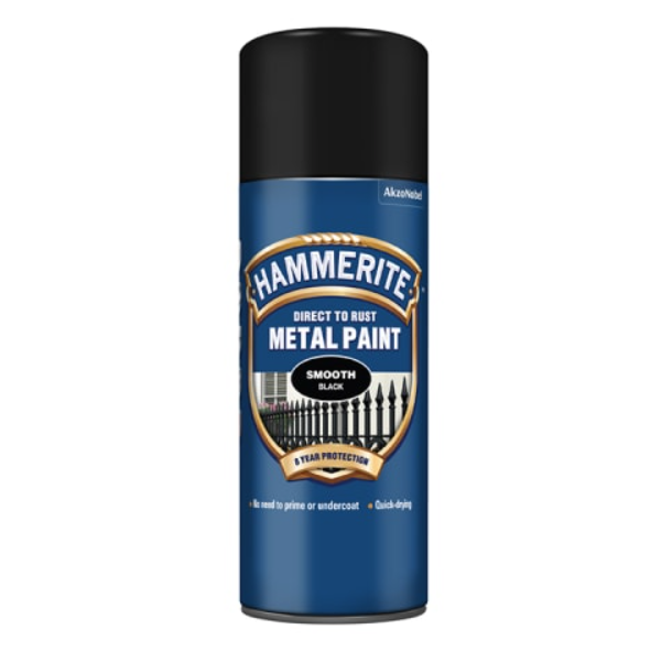 Hammerite Black Smooth Finish Aerosol Paint 400ml