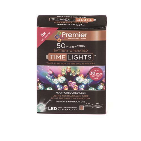 Premier 50 LED Battery Timer Lights