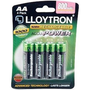 Lloytron AA 800mah Rechargeable Batteries 4 Pack