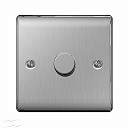400w 1 Gang 2 Way Dimmer Switch Brushed Steel NBS81P