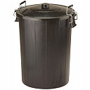 Dustbin with Clip Lid Black 80L