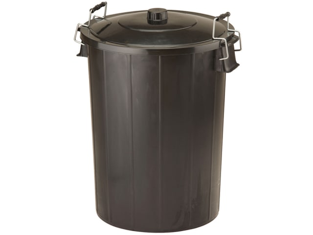 Dustbin with Clip Lid Black 80L