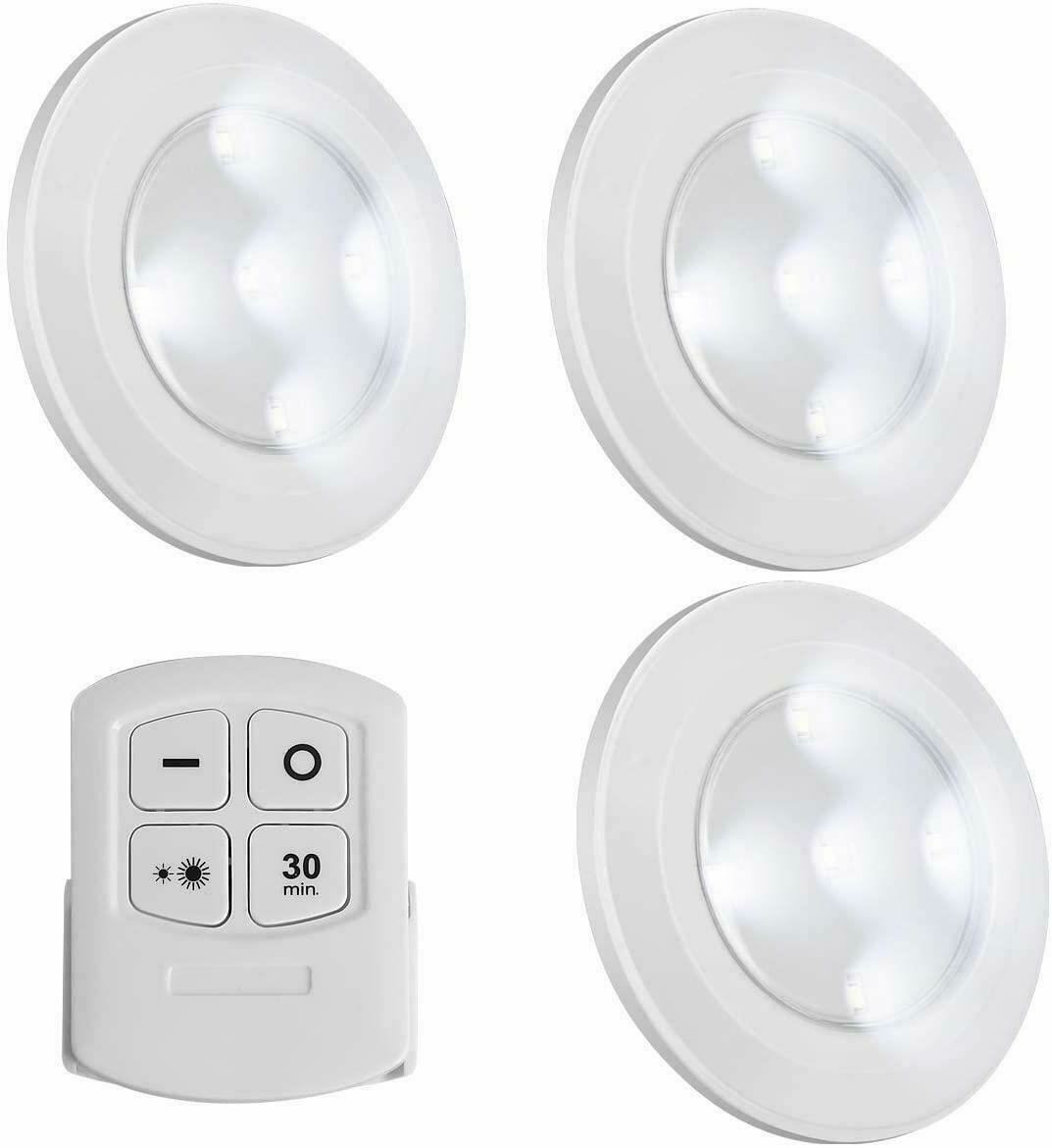 Status Remote Controlled LED Push Lights 3 Pack