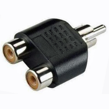 RCA Phono Plug to Twin Socket Splitter