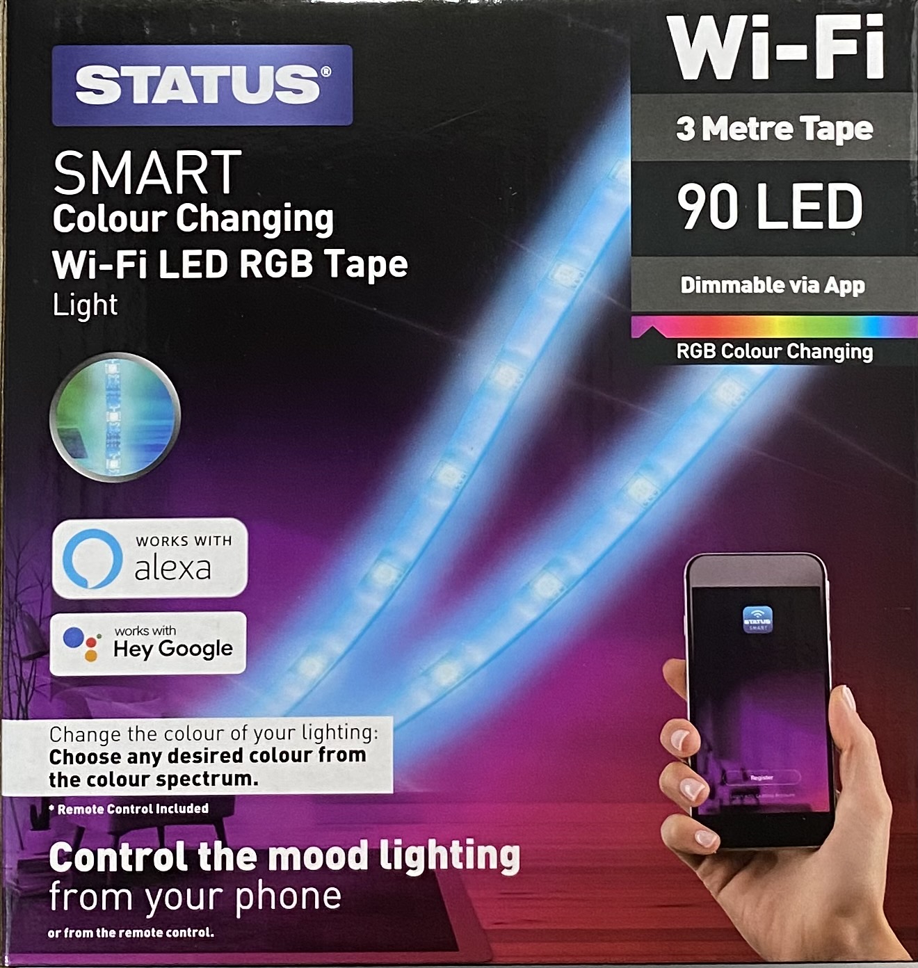 Status 3 Metre Colour Changing Smart LED RGB Tape  Wi-Fi