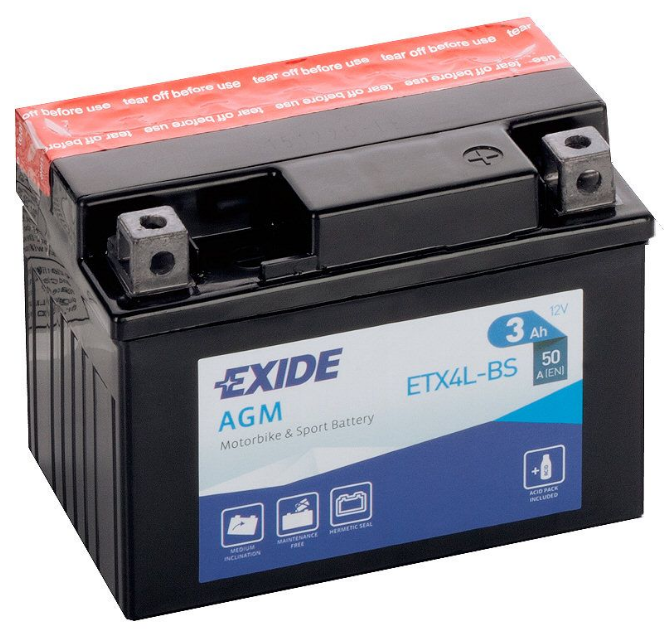 ETX4L-BS Exide Motorcycle Battery YTX4L-BS