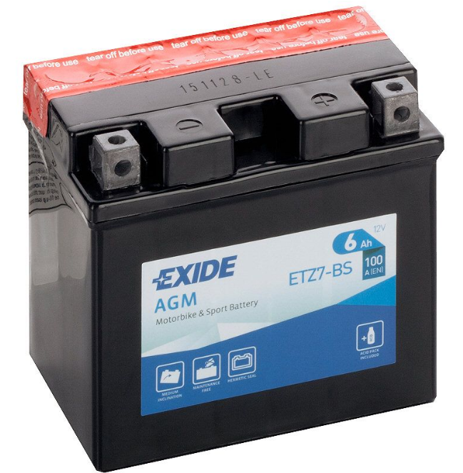 ETZ7-BS Exide Motorcycle Battery YTZ7-BS