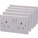 Double Switched Socket Pack 5