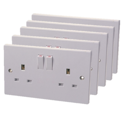 Double Switched Socket Pack 5