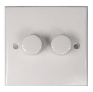 250W Push Button Dimmer Switch 2 Gang 2 Way