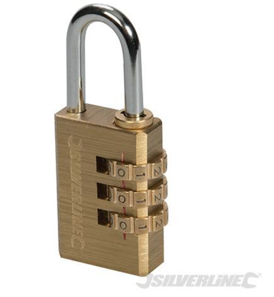 Silverline 744867 Combination Padlock Brass