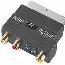 Scart Plug Adaptor Switched to 3 Phono and SVHS