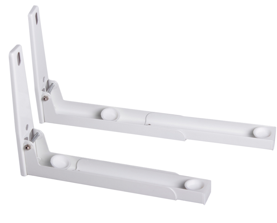 White Microwave Bracket with Extendable Arms - Medium