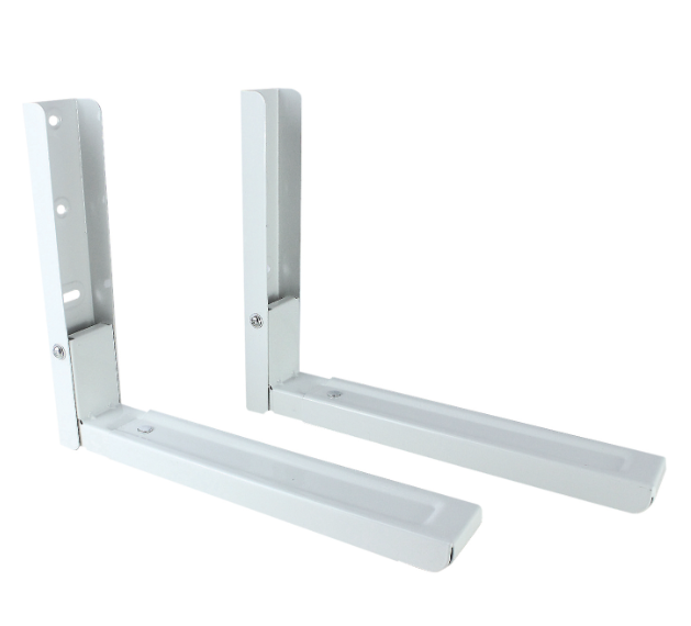 White Microwave Bracket with Extendable Arms - Large