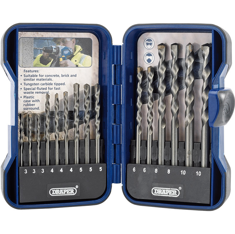 Draper 18550 15 Piece Masonry Drill Bit Set