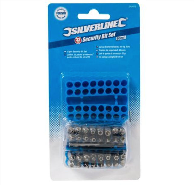 Silverline 245016 50mm Security Bit Set 33pc