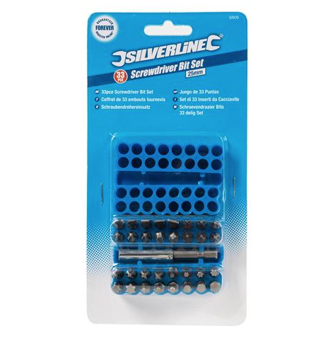 Silverline SB09 25mm Screwdriver Bit Set 33pc