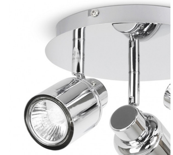 Minisun Benton IP44 3 Way Round Plate Spotlight Chrome