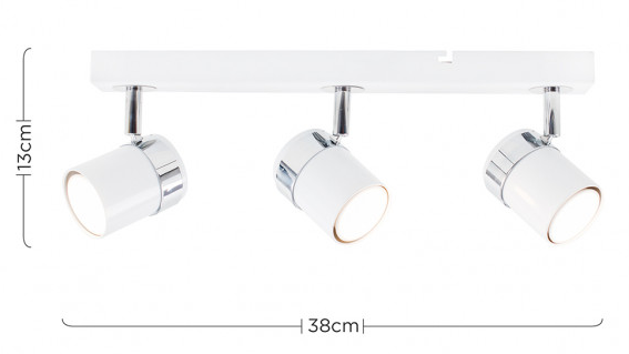 Minisun Rosie 3 Way Straight Bar Spot Light White