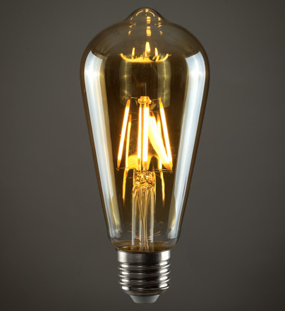 7.5W LED Filament Pear Shaped Bulb AMBER