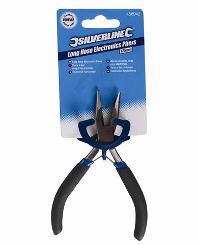 Silverline 456942 125mm Long Nose Electronics Pliers