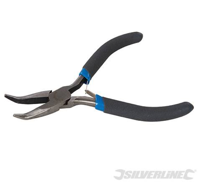 Silverline 633579 125mm Bent Long Nose Electronics Pliers