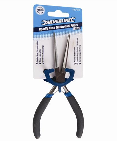 Silverline 282430 150mm Needle Nose Electronics Pliers