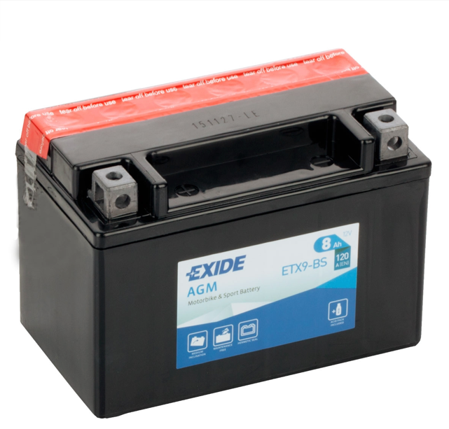 ETX9-BS Exide Motorcycle Battery YTX9-BS