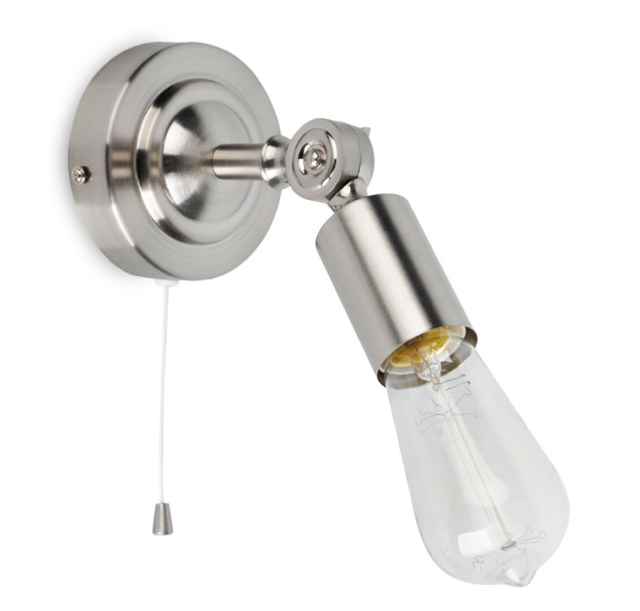 Minisun Salisbury Traditional Knuckle Joint Wall Light Satin Nickel